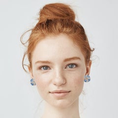 Lisner Vintage Baby Blue Crystal Earrings, circa 1955