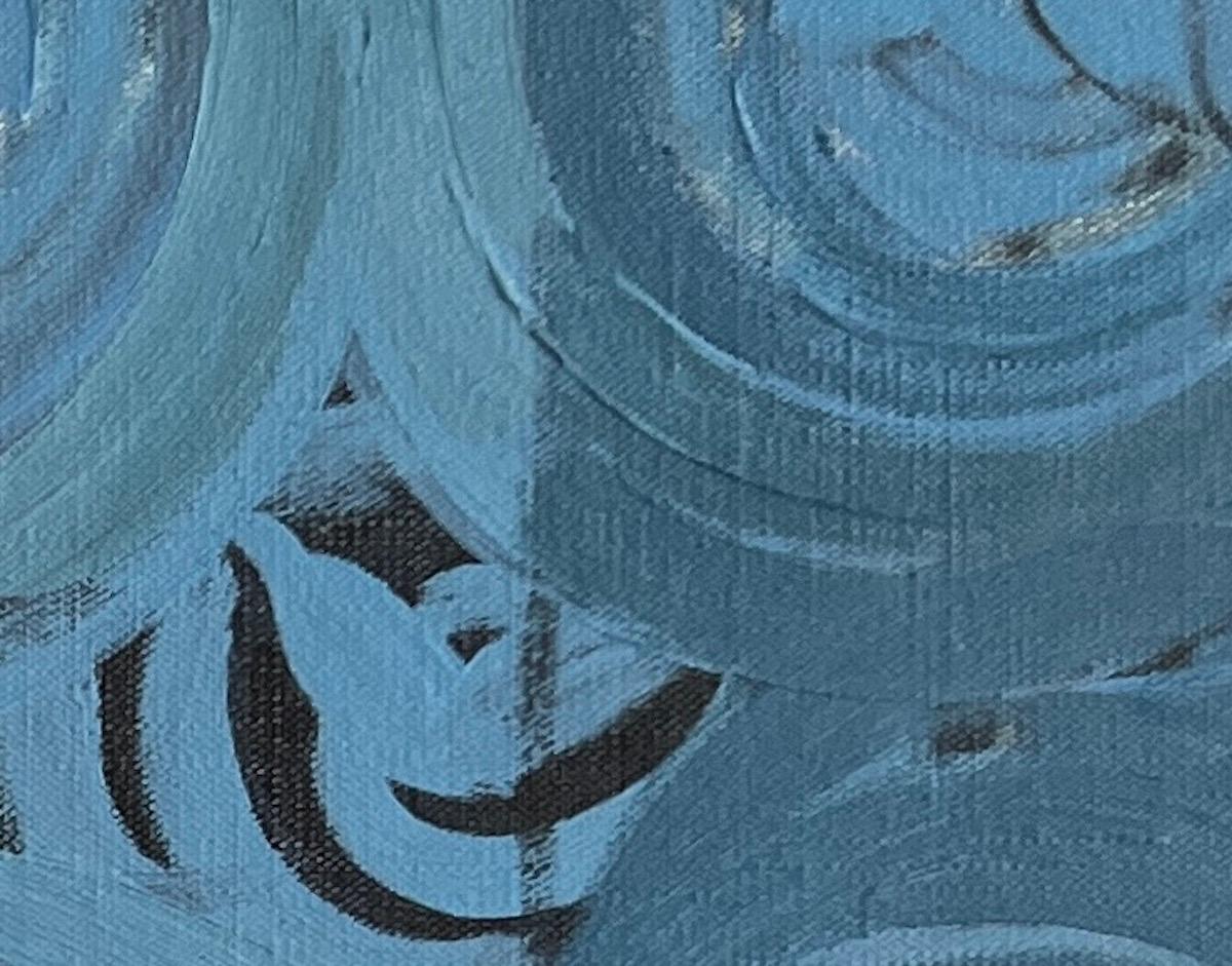 Cadences II - Bleu Abstract Painting par Lison Favarger