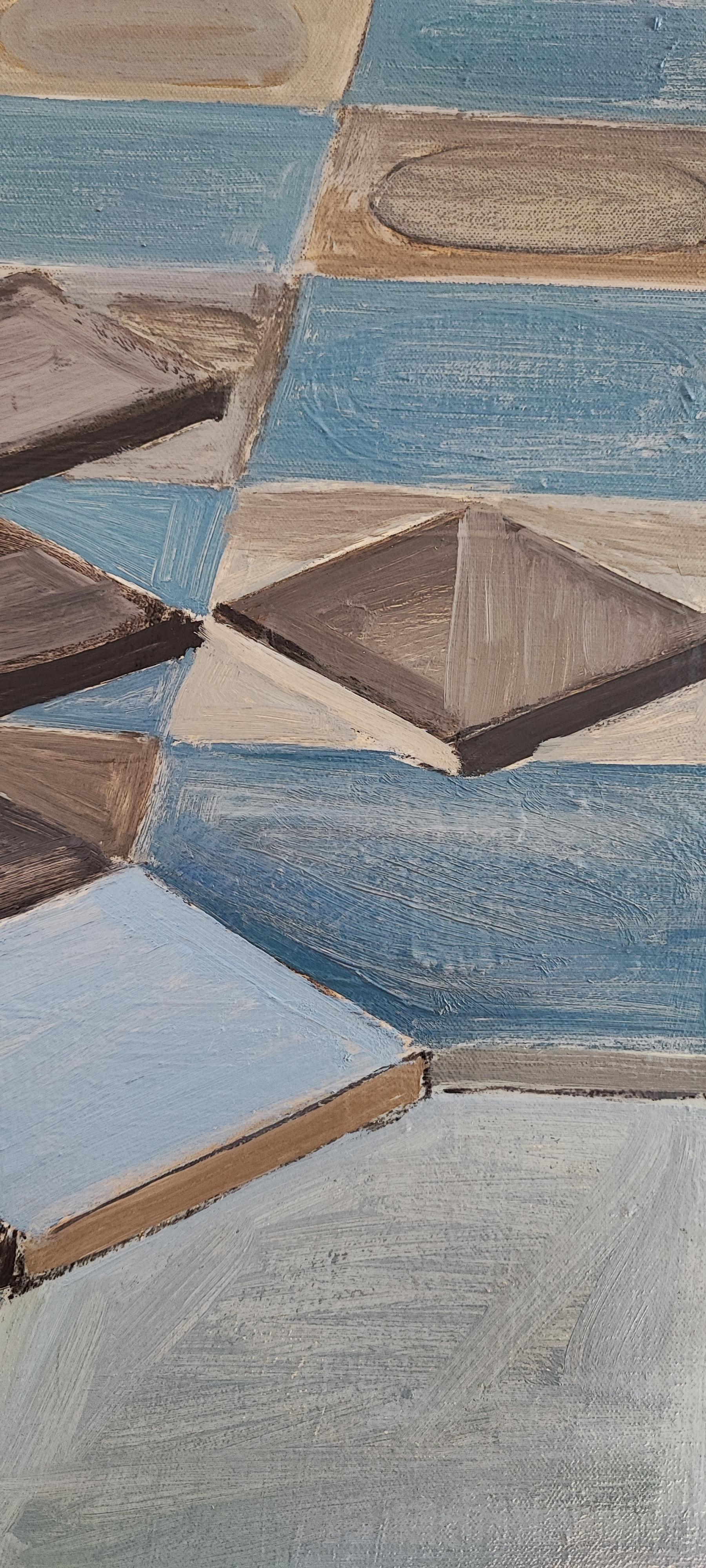 Réminiscence IV - Gris Abstract Painting par Lison Favarger
