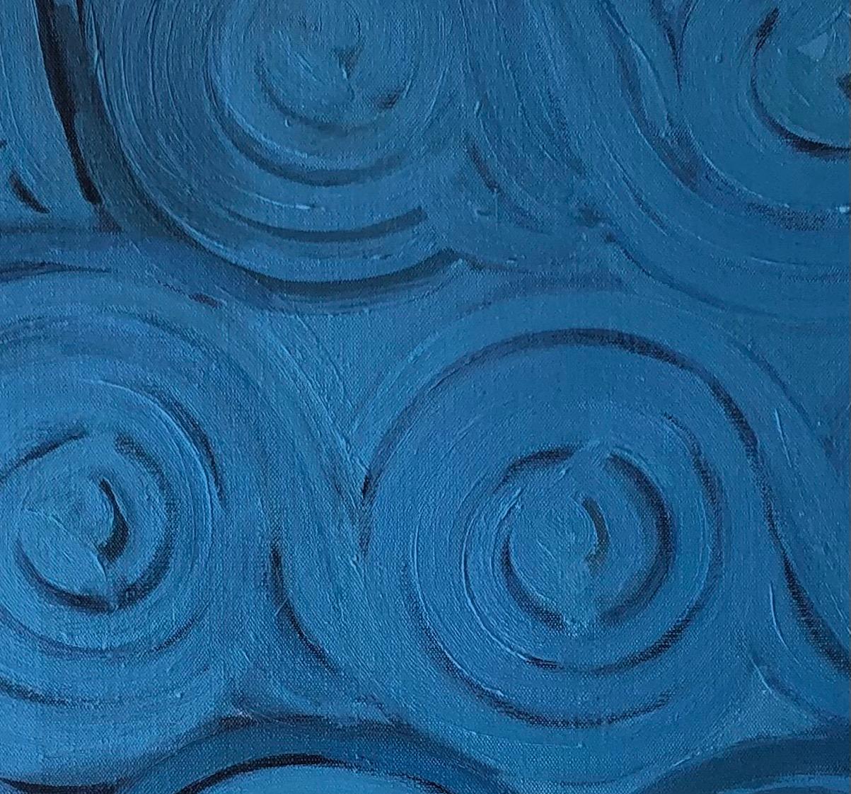 Abnutzung der Zeit 1 (Blau), Abstract Painting, von Lison Favarger