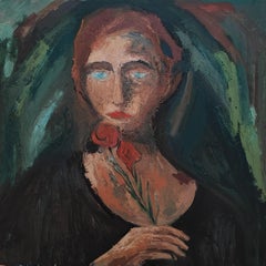 Woman with blue eyes