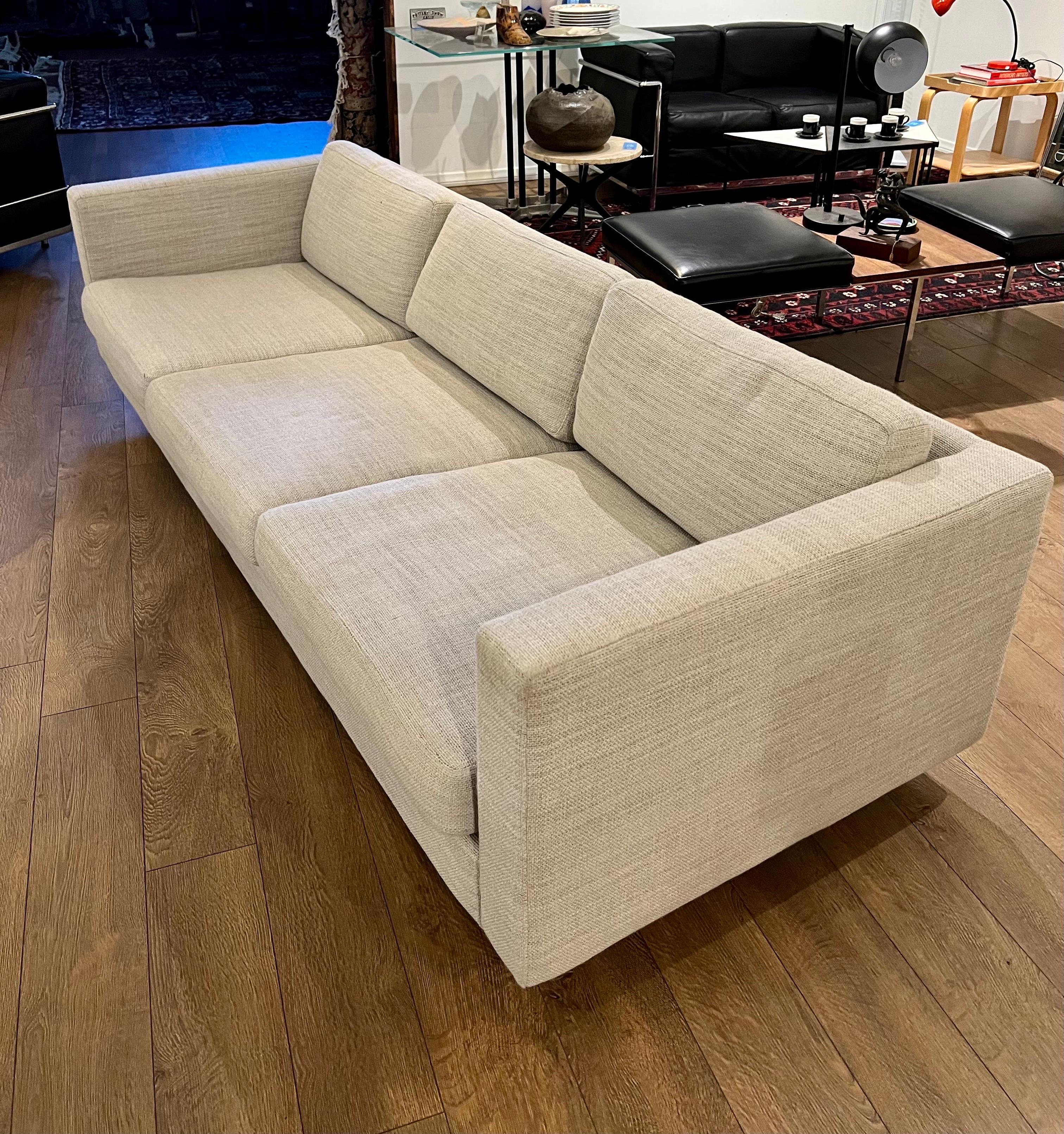 American Lispenard Sofa by Herman Miller in Cream Upholstery & Walnut Legs