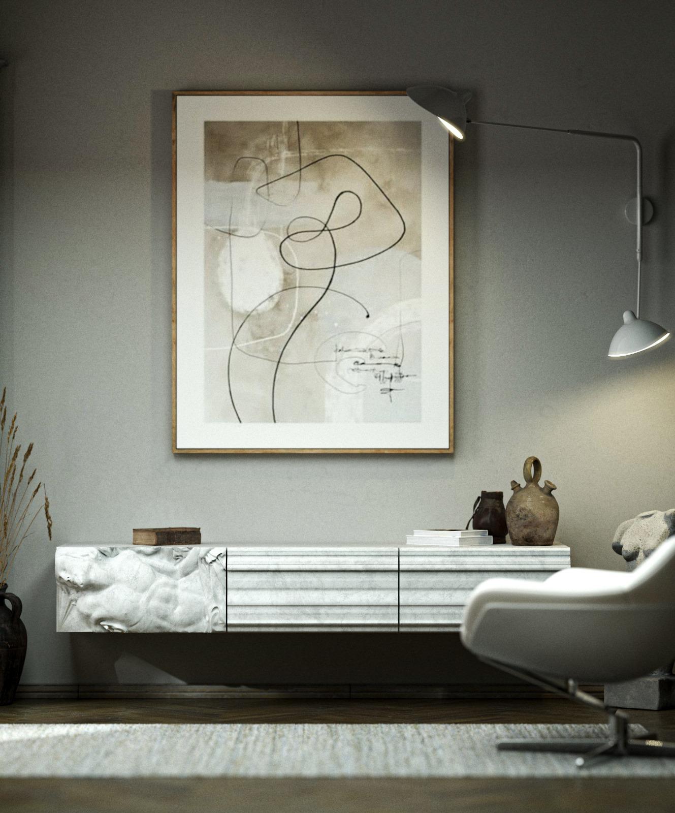 Eduard Locota Contemporary Friesenkommode mit 3 Schubladen im Angebot 2