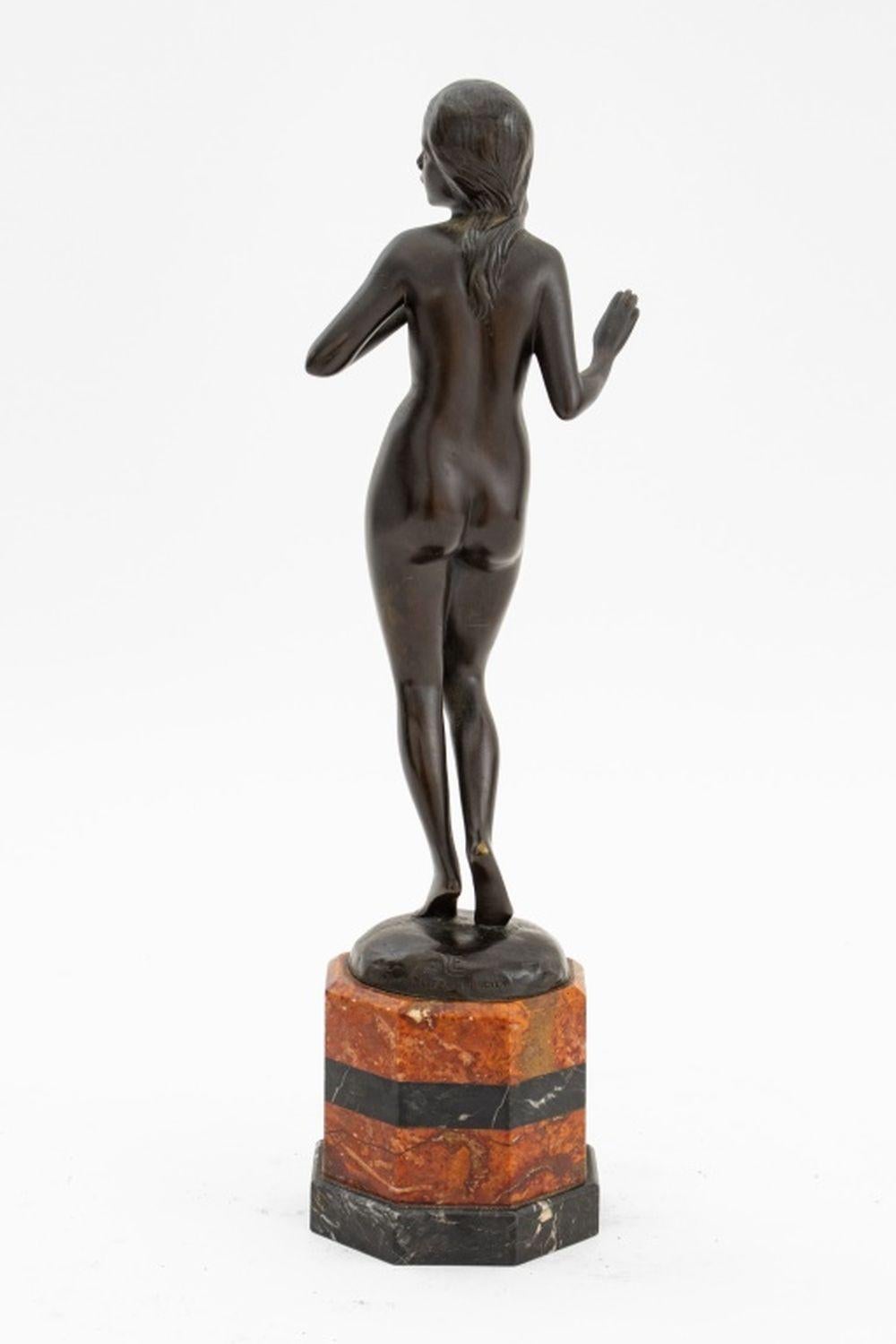 German Lissy Eckart Standing Nude Woman Bronze Sculpture For Sale
