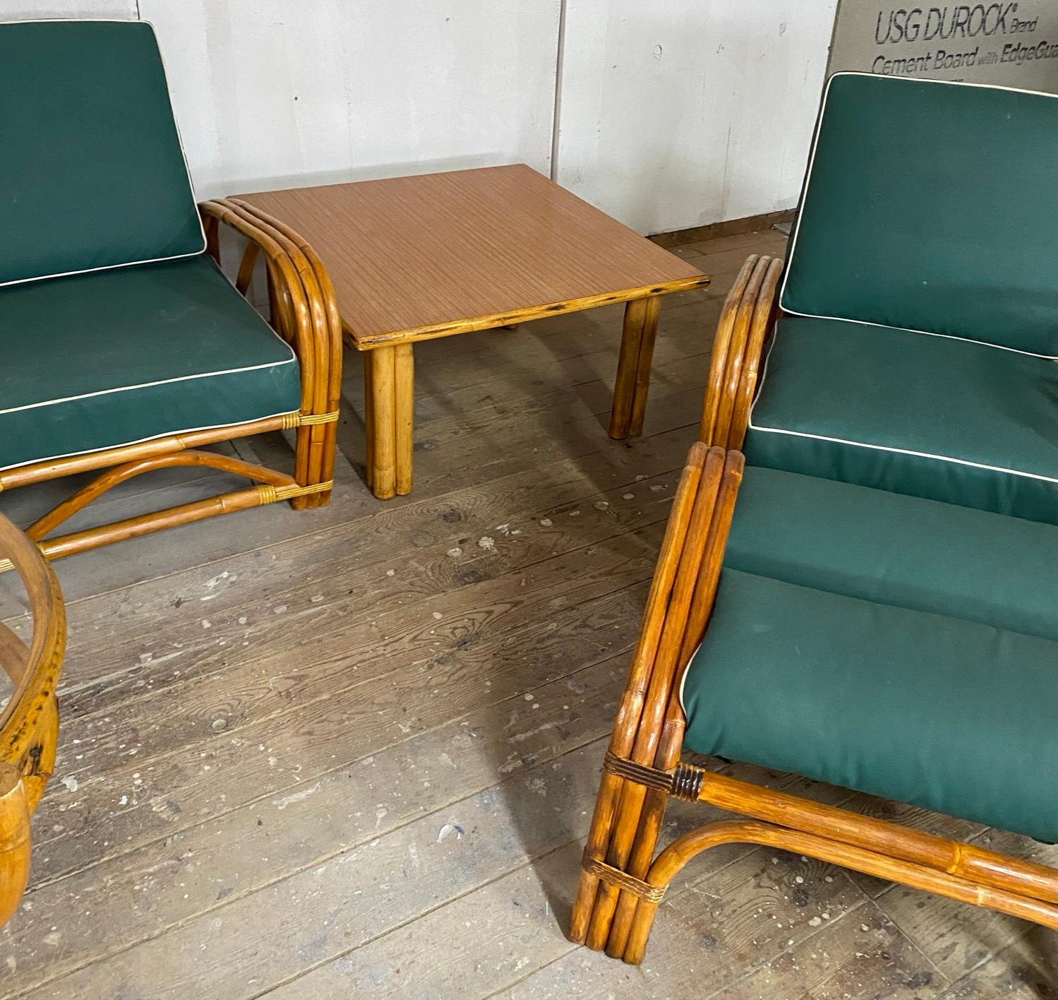 Ensemble de sièges Art Déco 6 pièces en bois cintré, bambou et osier en vente 6