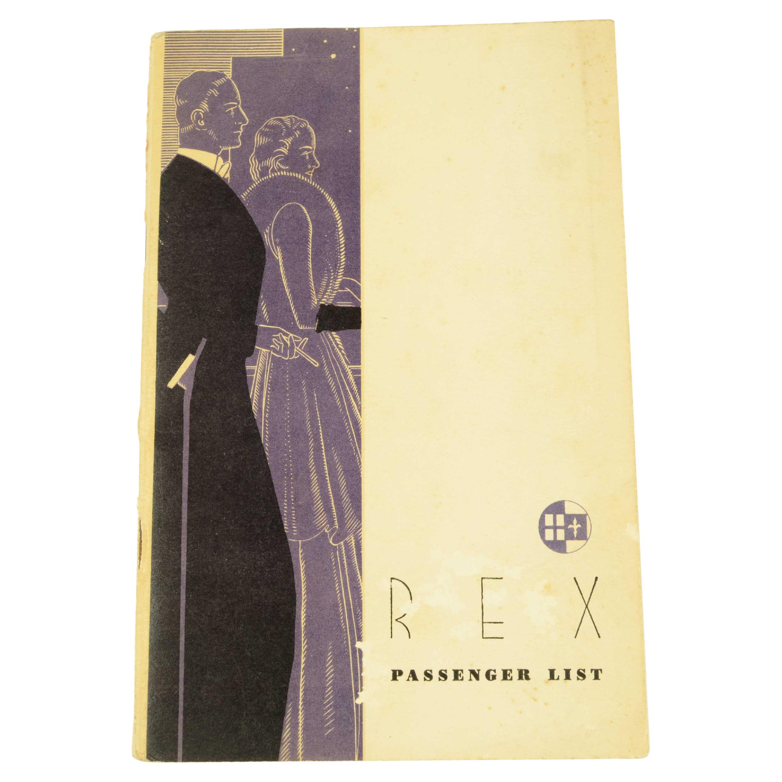 List of first class passengers on the REX Transatlantic on June 15, 1935