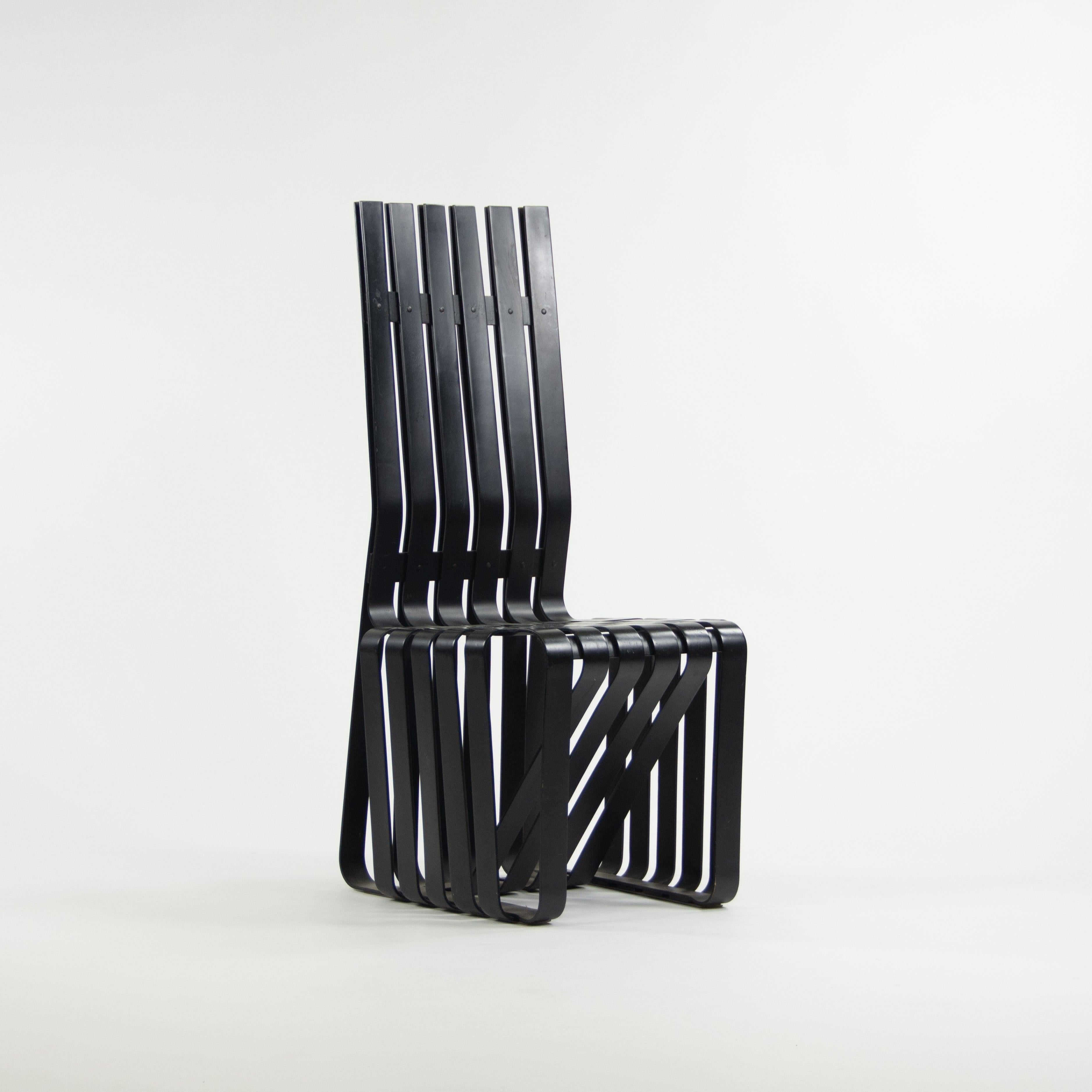 1990er Jahre Satz von vier Frank Gehry für Knoll hohen stehenden Esszimmerstühlen aus Ahornholz im Angebot 3