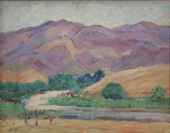 Listed San Diego Artist Bess Gilbert Impressionist Plein Air Oil Painting, 1930s