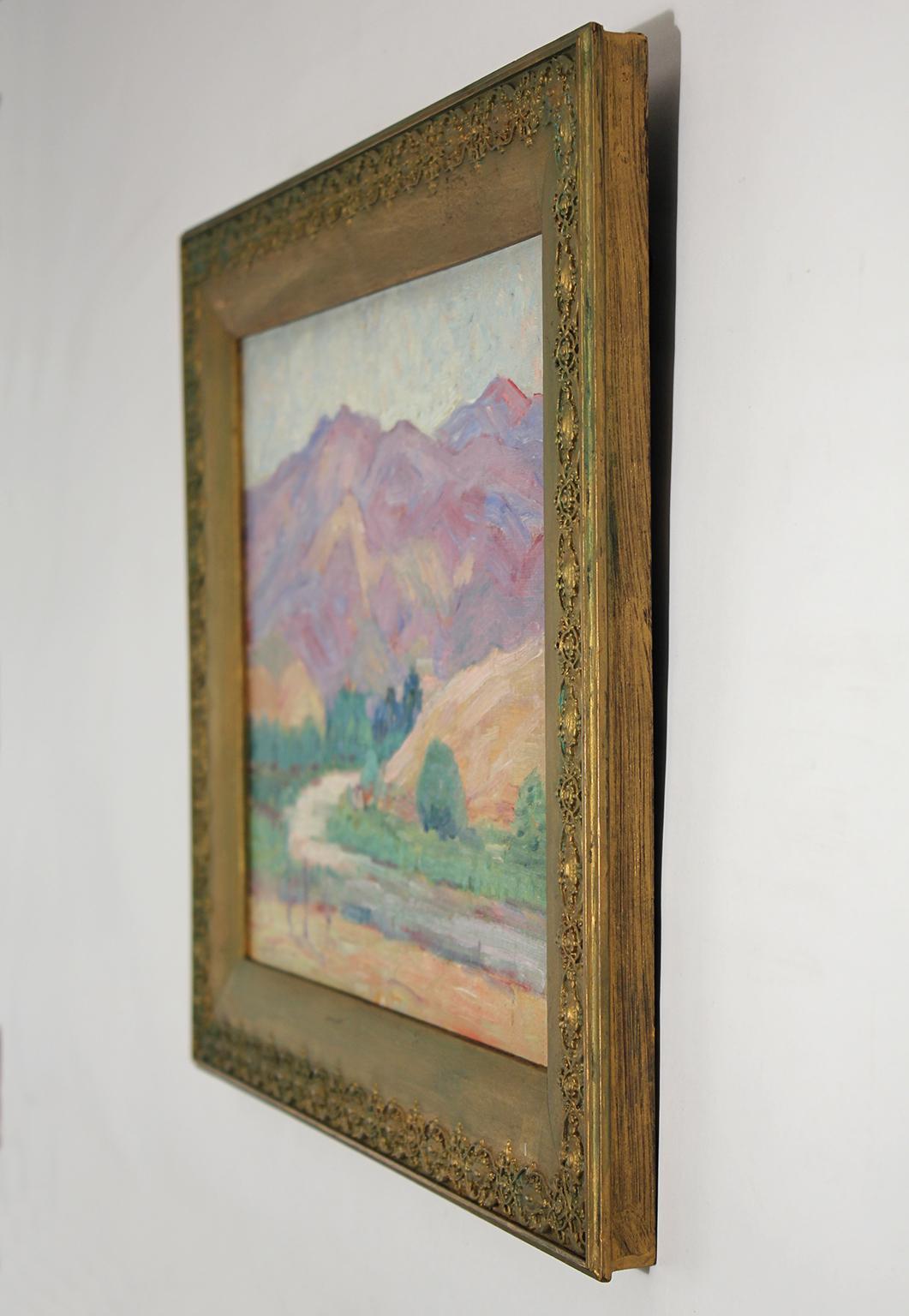 Mid-20th Century Listed San Diego Artist Bess Gilbert Impressionist Plein Air Oil Painting, 1930s For Sale