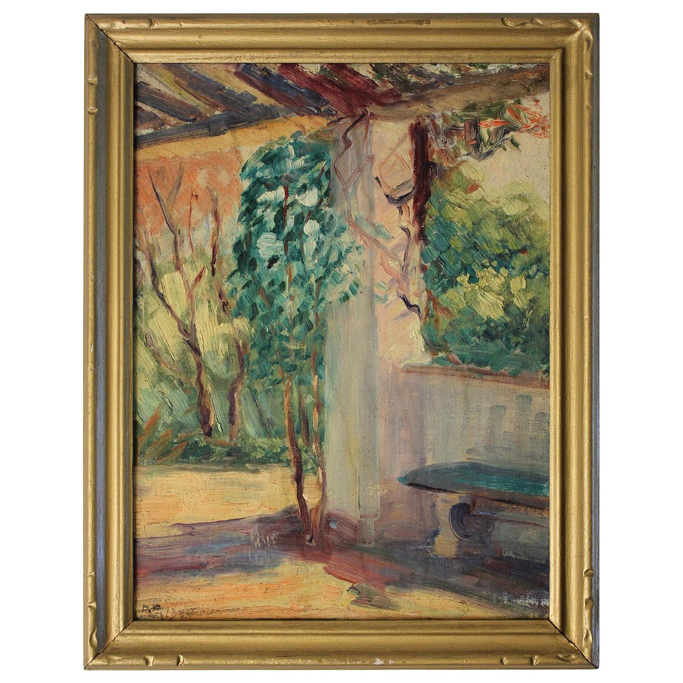 Listed San Diego California Artist Bess Gilbert Oil Painting Balboa Park
