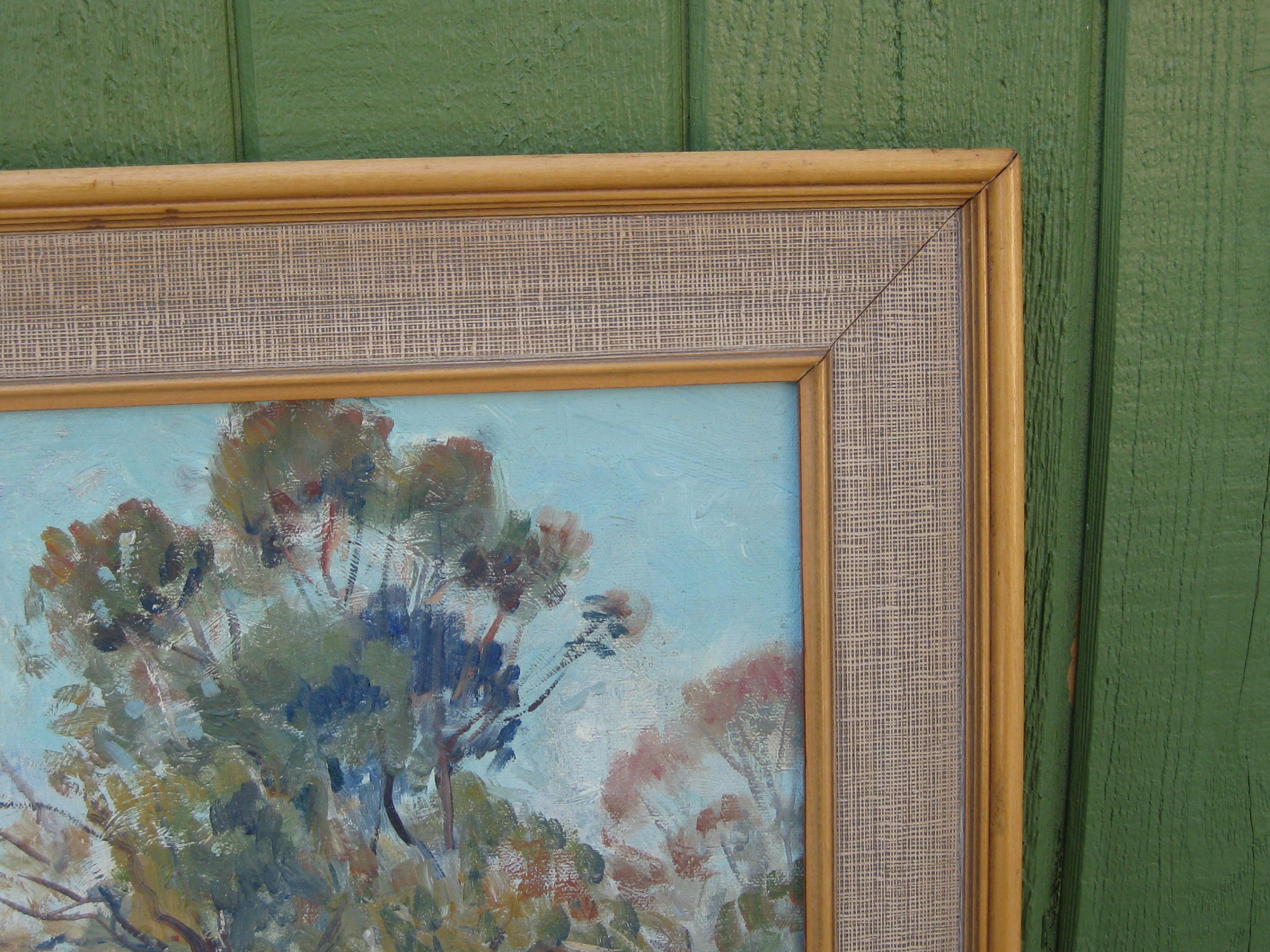 Listed San Diego California Artist Fidelia Taylor Plein Air Oil Painting, 1930's For Sale 6