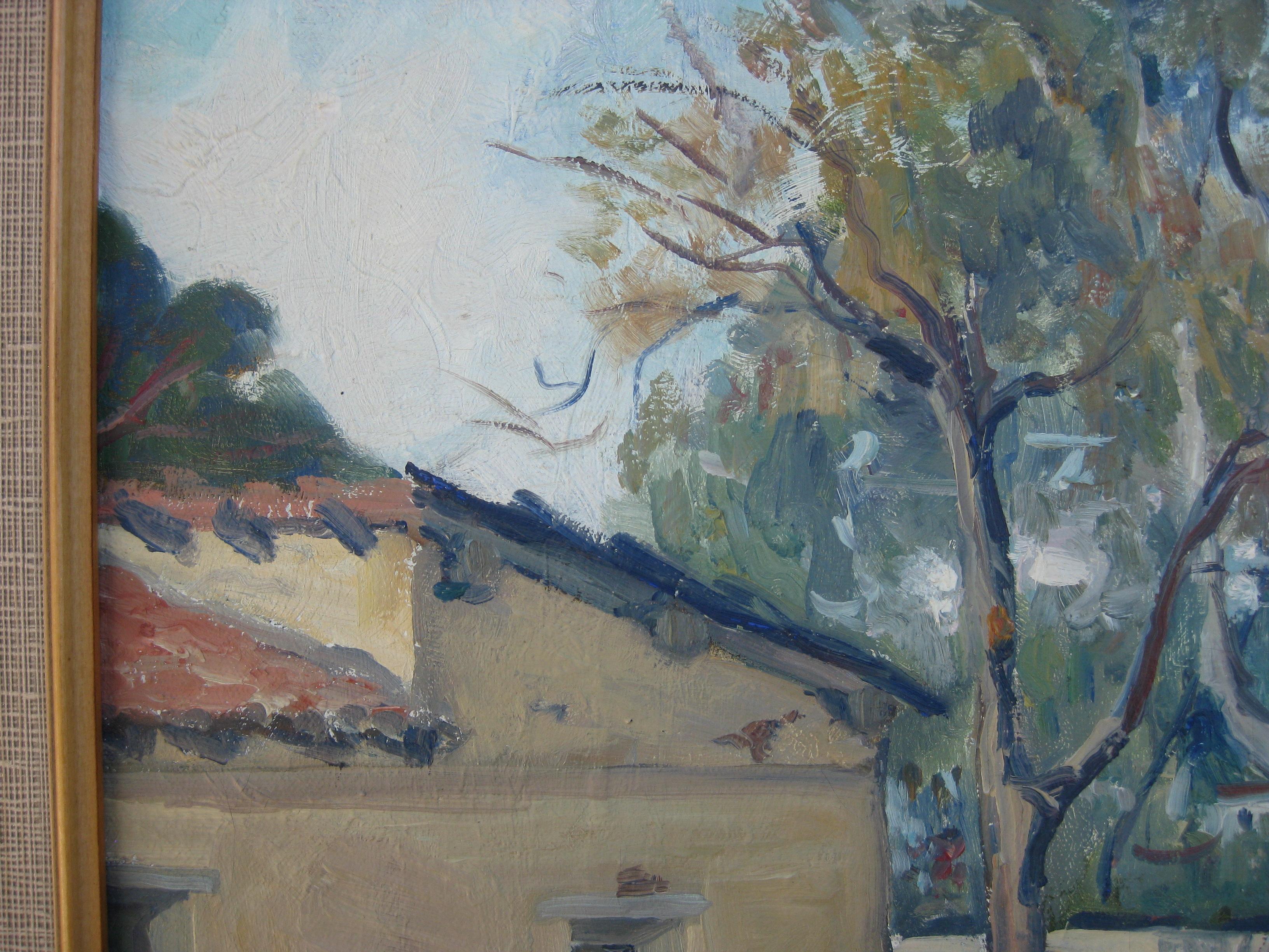 Listed San Diego California Artist Fidelia Taylor Plein Air Oil Painting, 1930's For Sale 7