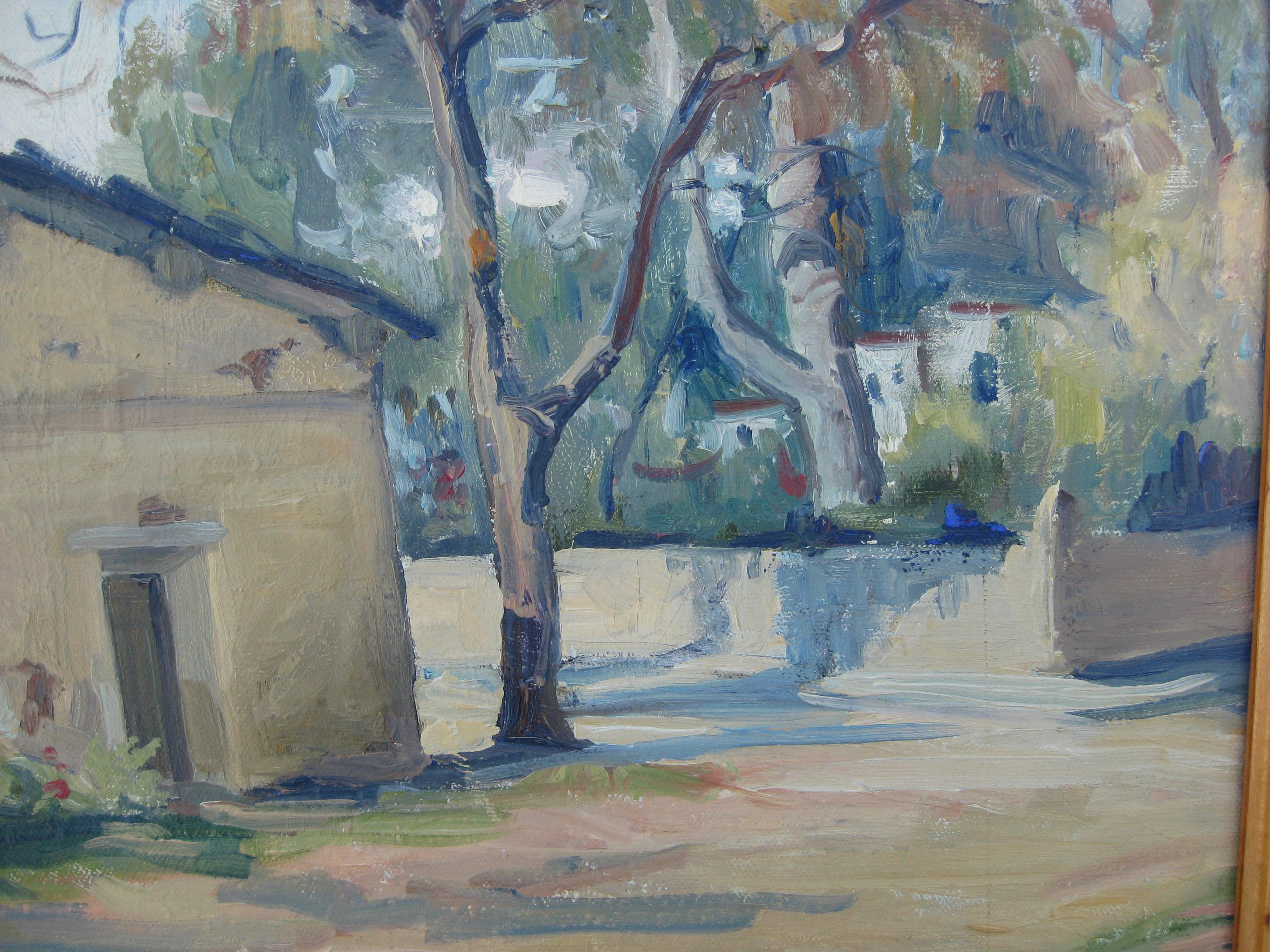 Listed San Diego California Artist Fidelia Taylor Plein Air Oil Painting, 1930's For Sale 9