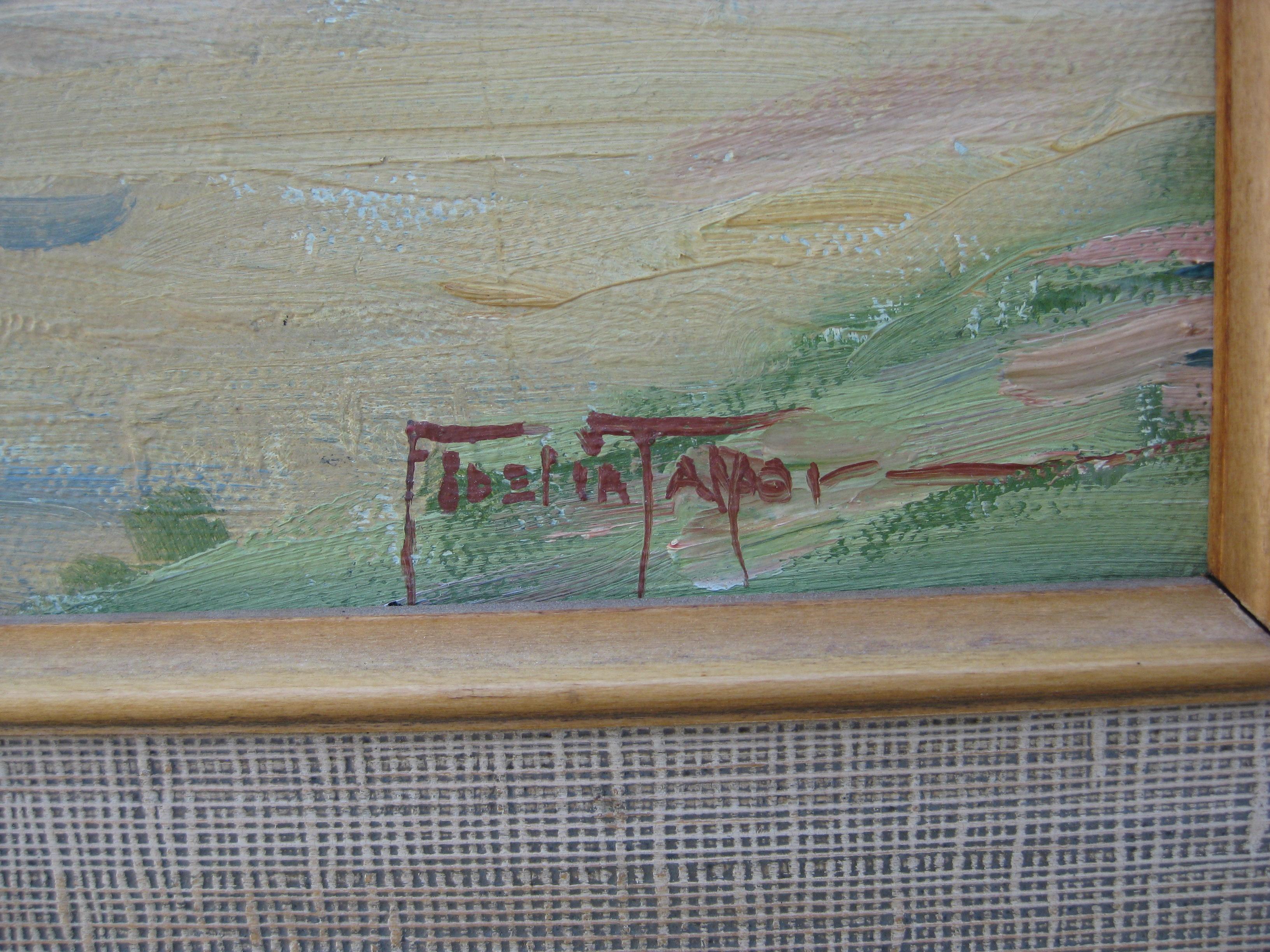 Listed San Diego California Artist Fidelia Taylor Plein Air Oil Painting, 1930's For Sale 10