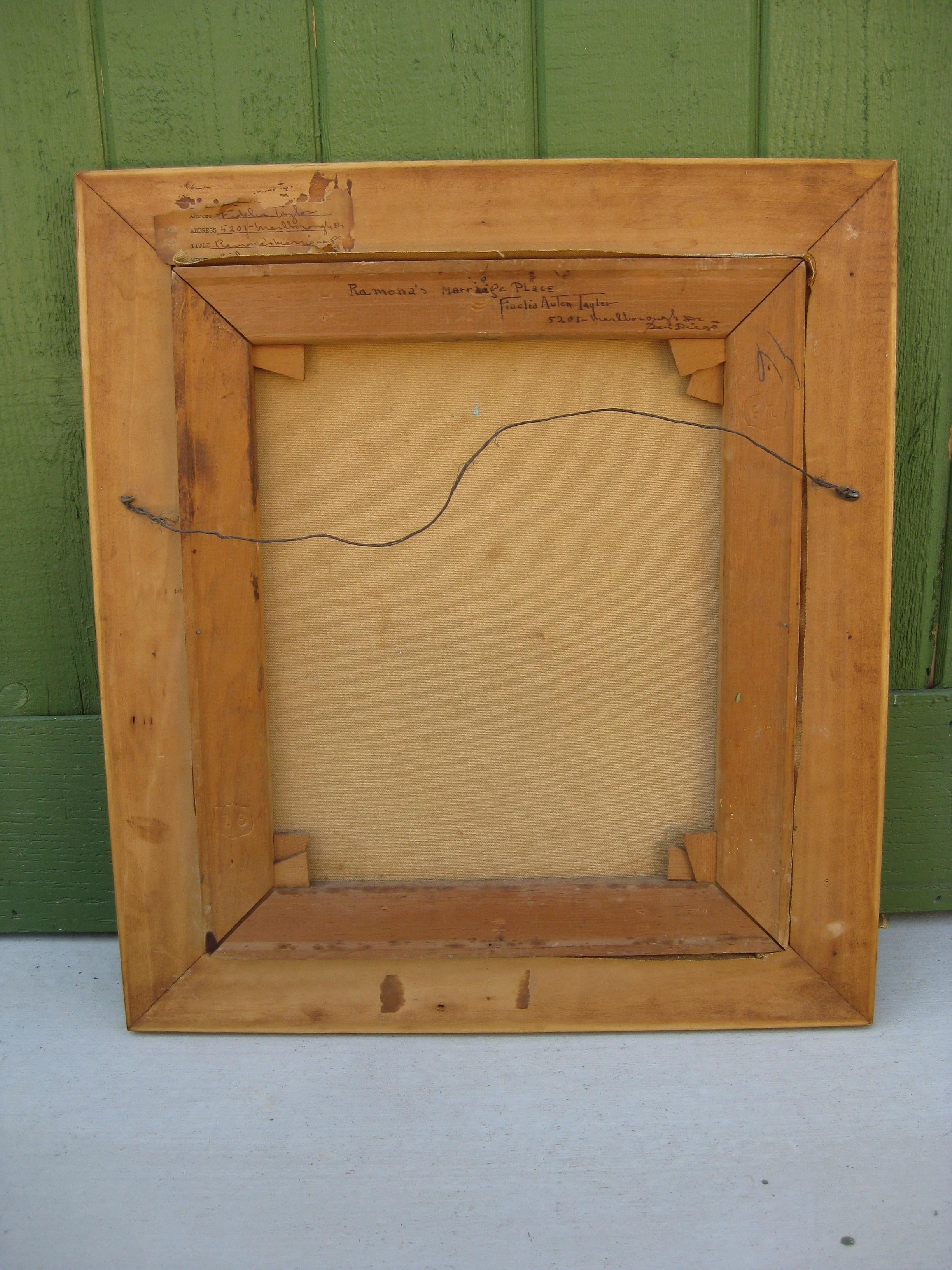 Listed San Diego California Artist Fidelia Taylor Plein Air Oil Painting, 1930's For Sale 11