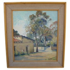 Listed San Diego California Artist Fidelia Taylor Plein Air Oil Painting, 1930's