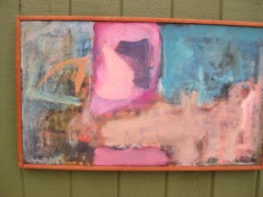Listed San Diego California Artist Jane Fletcher Abstract Oil Painting, 1963
