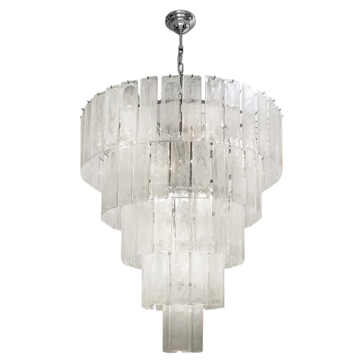 Lampadario in vetro Listelli Alabastro