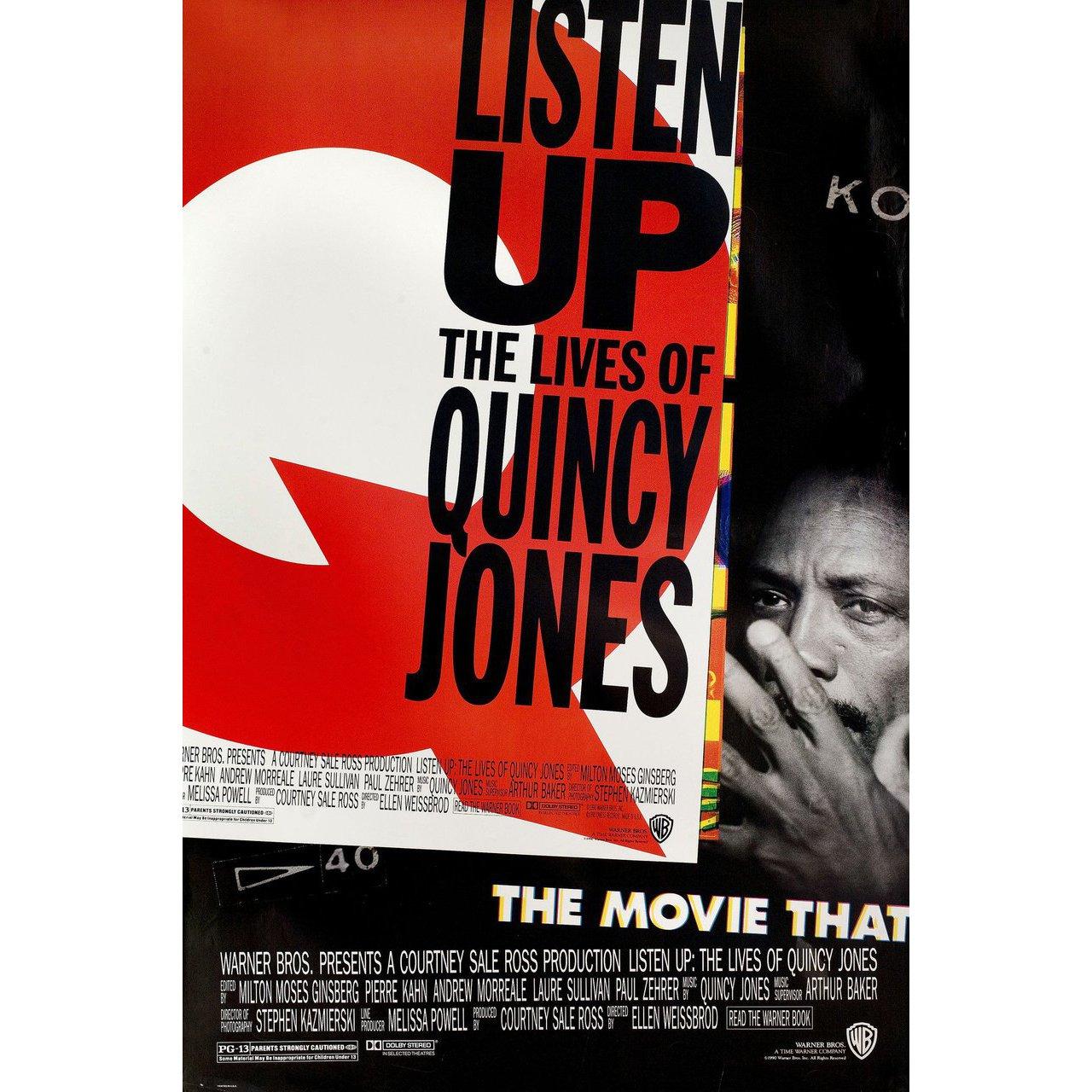 Original 1990 U.S. one sheet poster for the documentary film Listen Up: The Lives of Quincy Jones directed by Ellen Weissbrod with Clarence Avant / George Benson / Richard Brooks / Tevin Campbell. Very good-fine condition, rolled. Please note: the