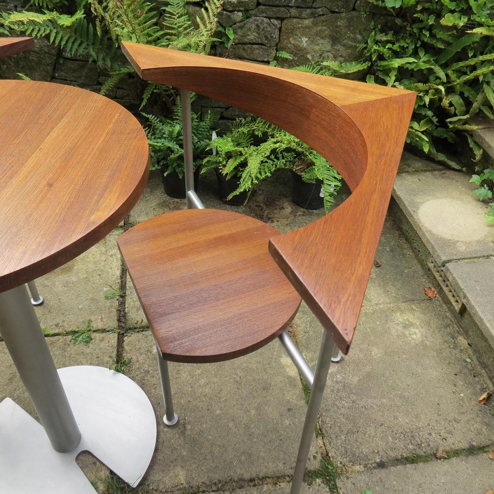 Mid-Century Modern Listers Luytens Teak Tea for Two Bistro Set Atlantis Garden Table and Chairs