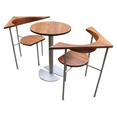 Listers Luytens Teak Tea for Two Bistro Set Atlantis Garden Table and Chairs
