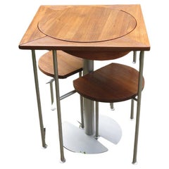 Listers Luytens Teak Tea for Two Bistro Set Atlantis Garden Table and Chairs