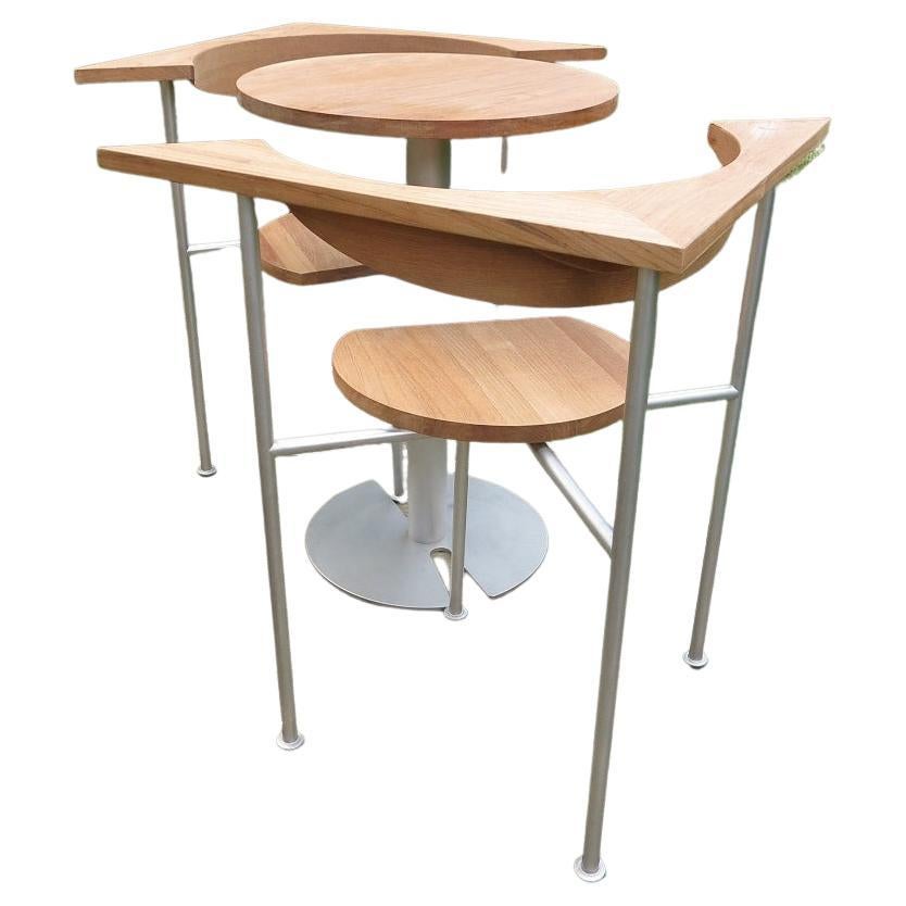 Listers Luytens Teak Tea for Two Bistro Set Atlantis Garden Table and