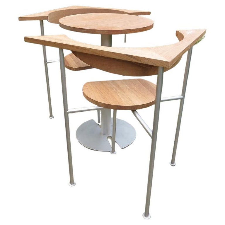 Listers Luytens Teak Tea for Two Bistro Set Atlantis Garden Table and