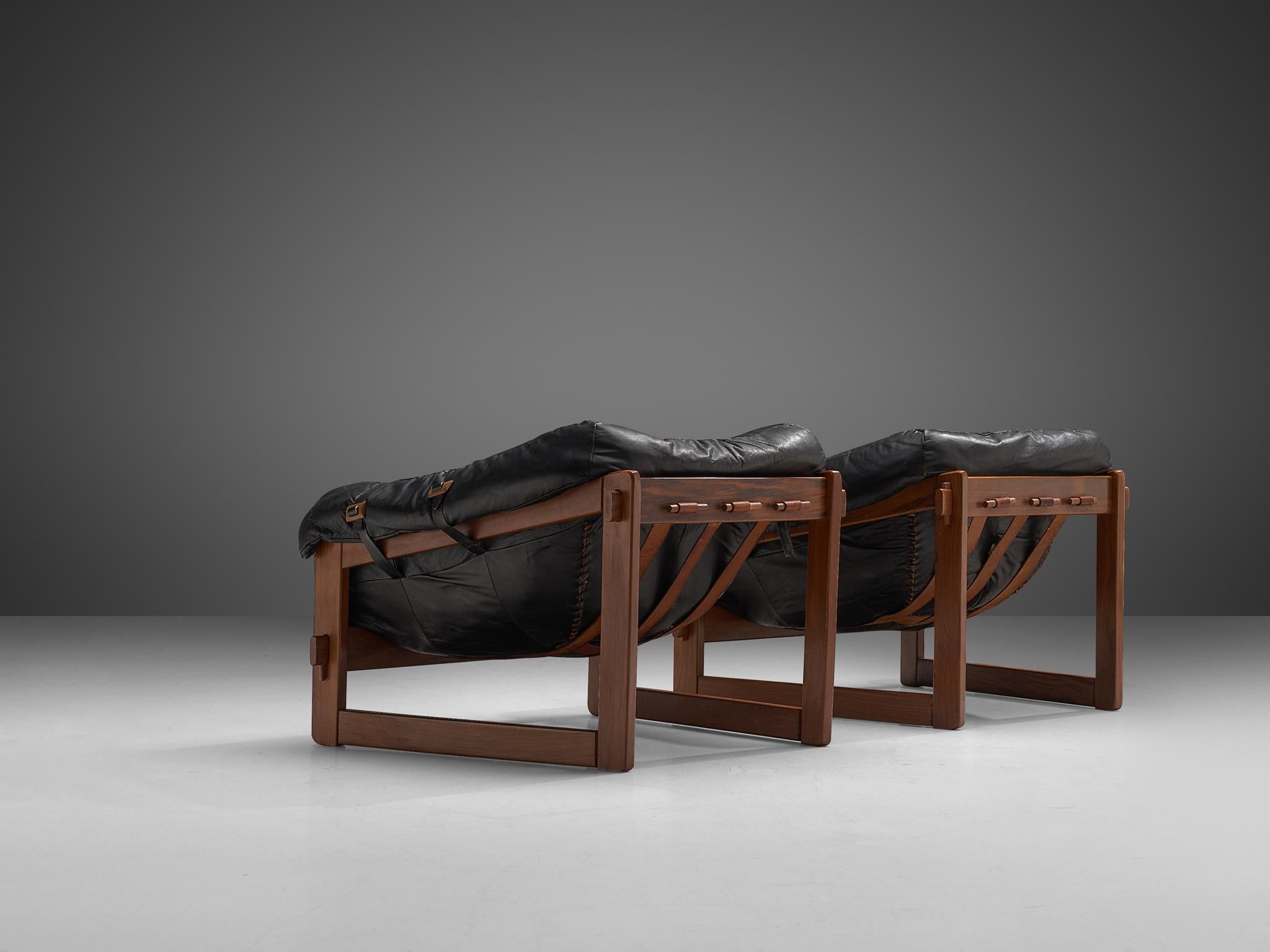 Listing for Anisa, Lounge Chairs by Percival Lafer in Original Black Leather In Good Condition In Waalwijk, NL