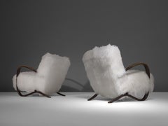 Listing for K: Jindřich Halabala Customizable Lounge Chair in White Tibetan Wool