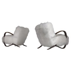 Listing for K: Jindřich Halabala Customizable Lounge Chair in White Tibetan Wool