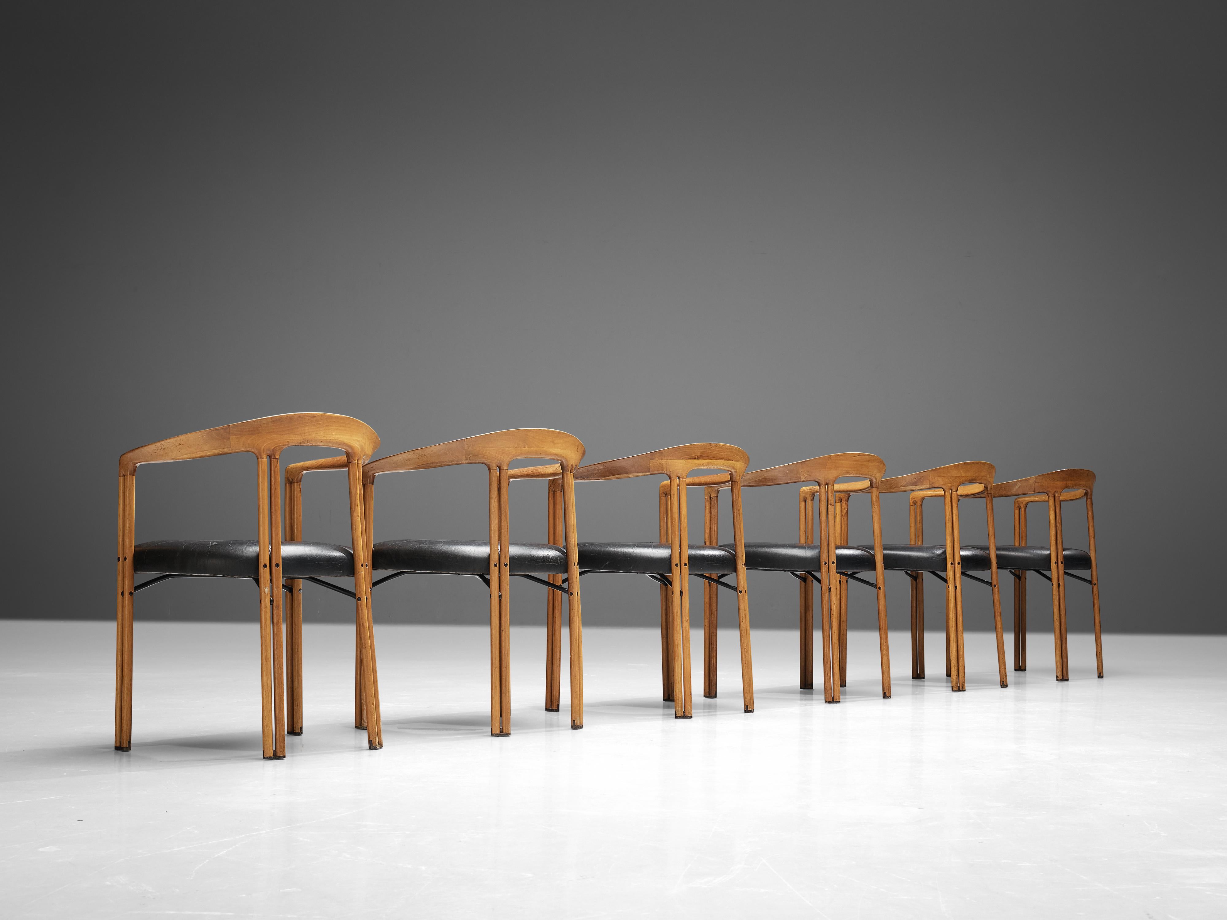 Listing for M: Franco Poli for Bernini Set of Ten 'Ulna' Chairs  In Good Condition In Waalwijk, NL