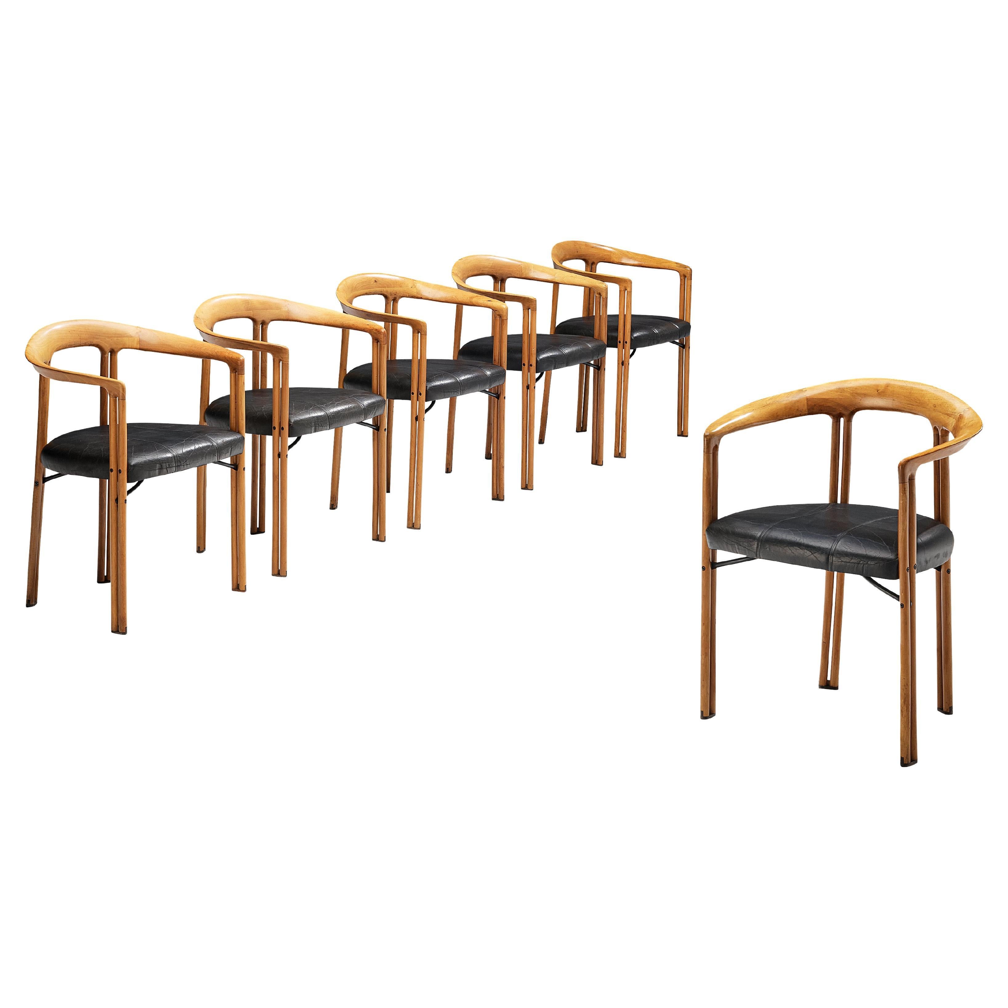 Listing for M: Franco Poli for Bernini Set of Ten 'Ulna' Chairs 