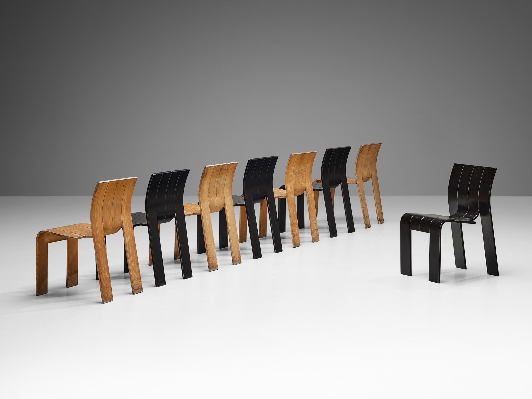 Mid-Century Modern Listing for M: Gijs Bakker for Castelijn Set of Ten 'Strip' Dining Chairs 