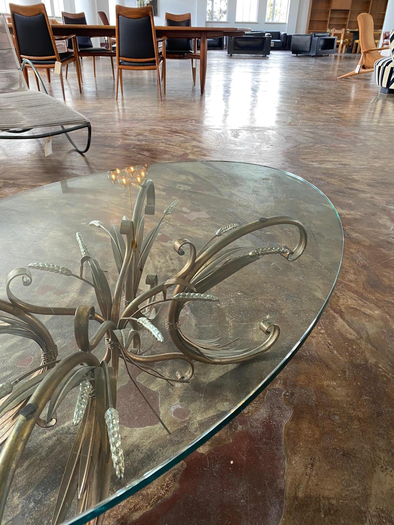 Mid-20th Century Listing For Mr. NK - French Brass Coffee Table with Oval Glass Top