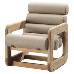 Listing for R: Pair Extraordinary Lounge Chairs in Ash and Off-White Upholstery