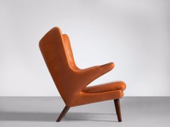 Listing for S. R. : Papa Bear chair with ottoman in cognac leather