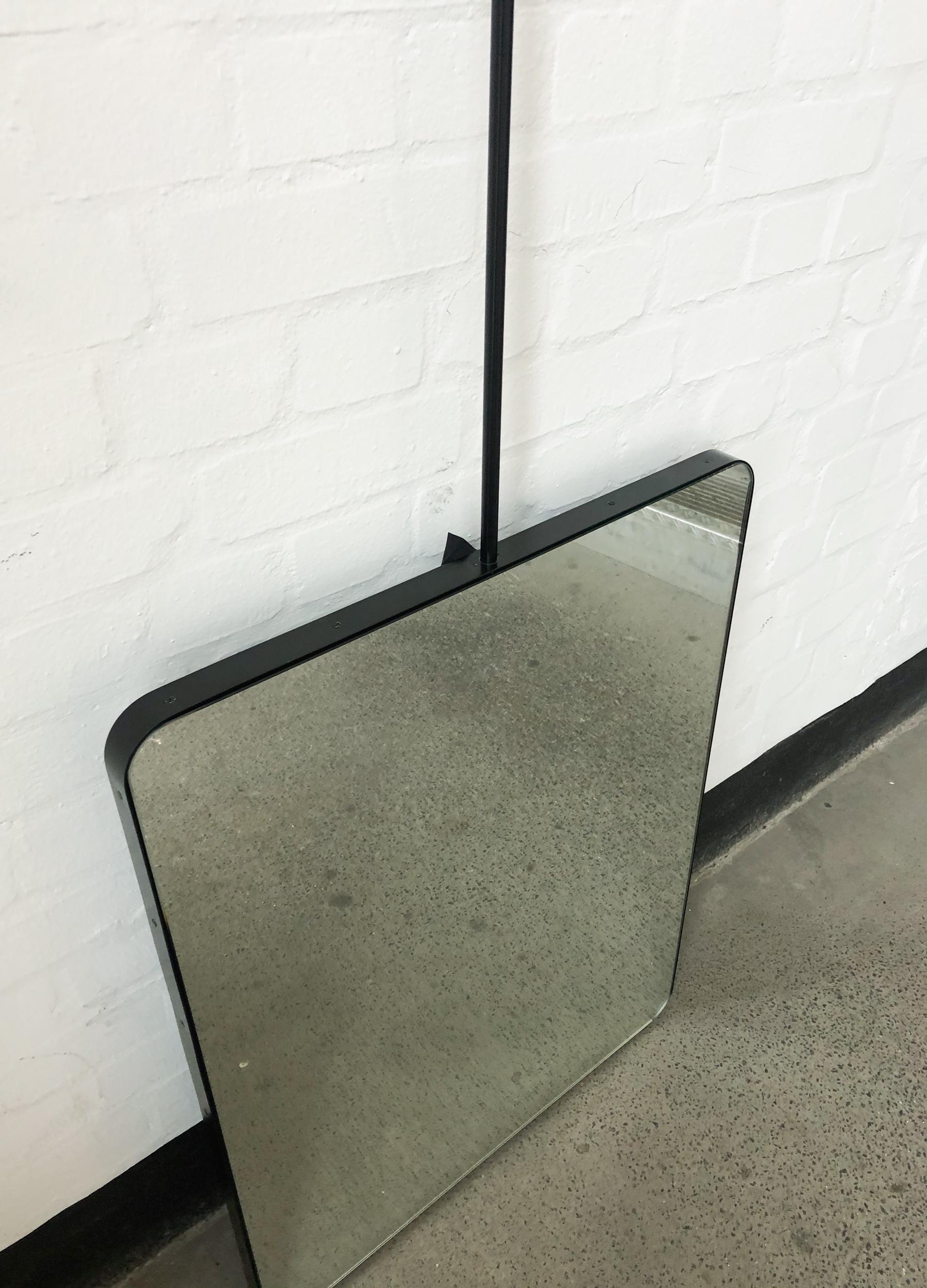 Minimalist Listing for Set of 2 Bespoke Mirrors for Brett Sus Quadris Brushed Nickel Plated