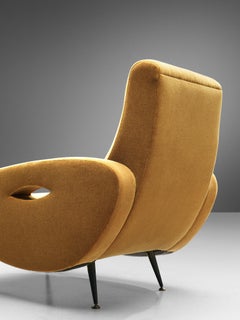 Listing for T: François Letourneur Lounge Chair in Blue Pierre Frey Velvet