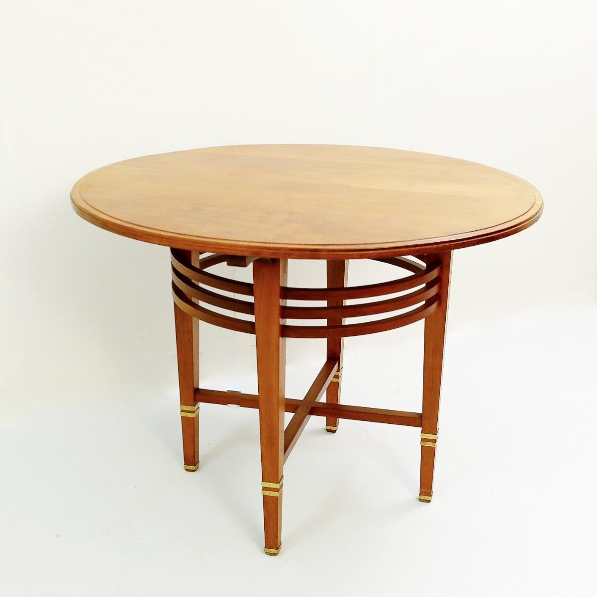 Belgian Liszt Table by Gustave Serrurier Bovy, Mahogany and Brass, 1900s For Sale