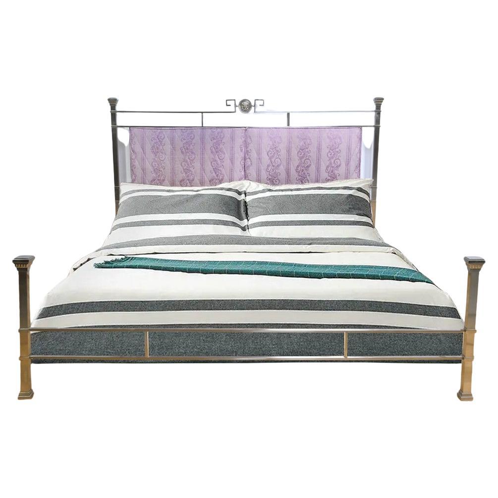 Letto matrimoniale in acciaio inox, Versace - 1950 in vendita
