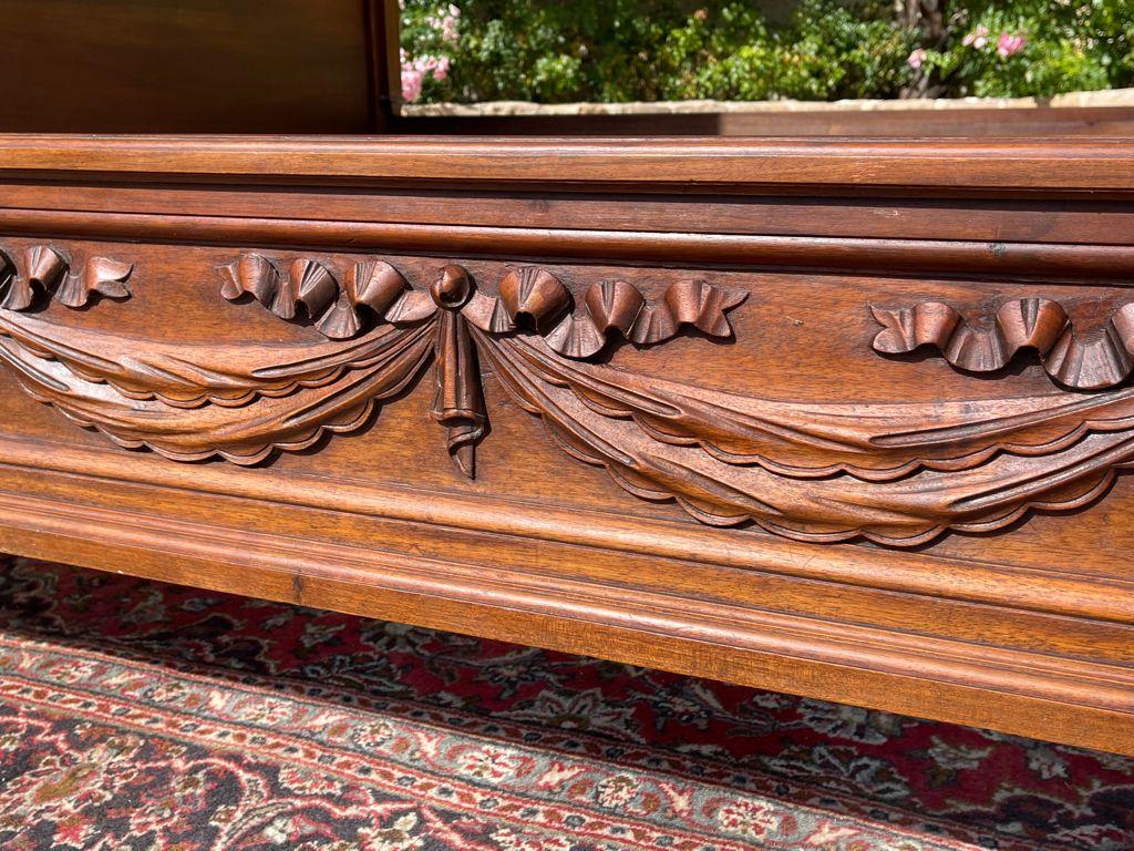 19th Century, Renaissance Style Carved Walnut Castle Bed For Sale 11
