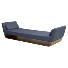 Lit Lounge, 21st Century Long Bench Styled Sofa Chaise Lounge, Curved Steel Base