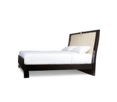 Hand-Crafted Matignon Bed by Hugues Chevalier, Leather & Fabric