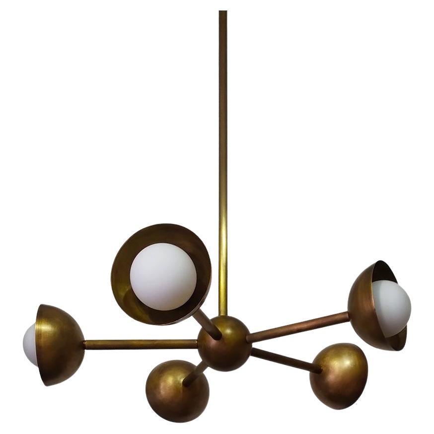 Lita 5, Customizable Solid Brass Chandelier by Candas Design For Sale