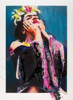 Frida, Lita Cabellut, 2019, Ed. 20, Gliceé intervenida por la artista