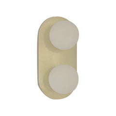 Lita Double Wall Sconce in Brushed Brass with Opaline Glass Spheres by Nuumbra