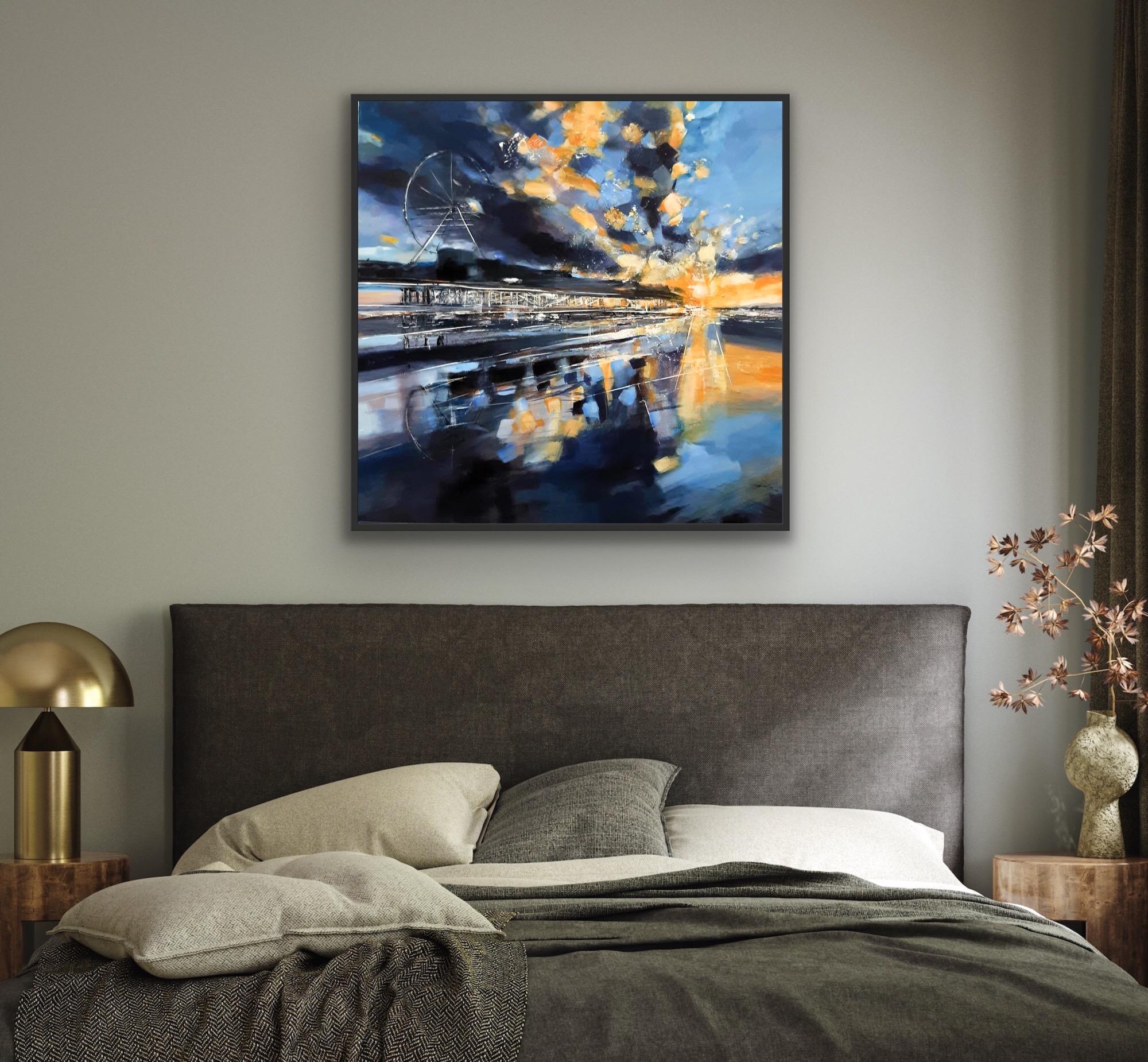 Central Pier Blackpool, paisaje, paisaje urbano, arte londinense en venta 2