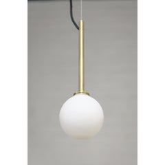 Lita Pendant Light Fixture in Brushed Brass with Opal Glass by Nuumbra