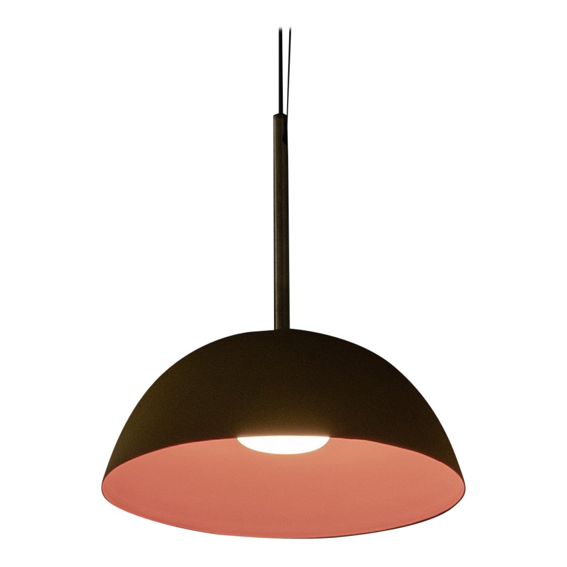 Lampada a sospensione Lita con paralume a ciotola e vetro opalino di Nuumbra